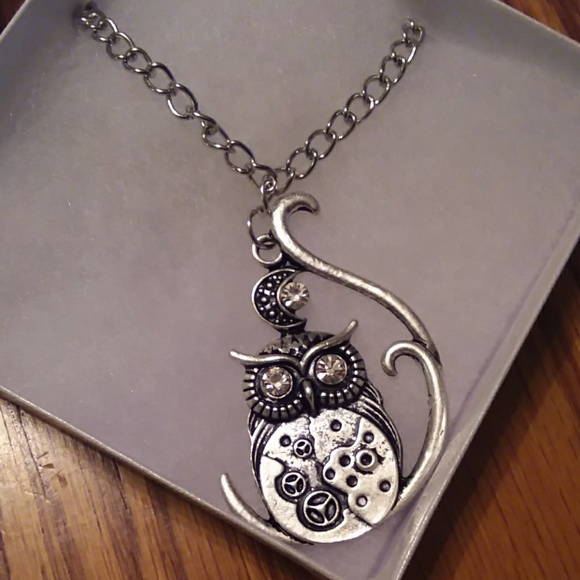Steam punk owl necklace - Picture 7 of 7